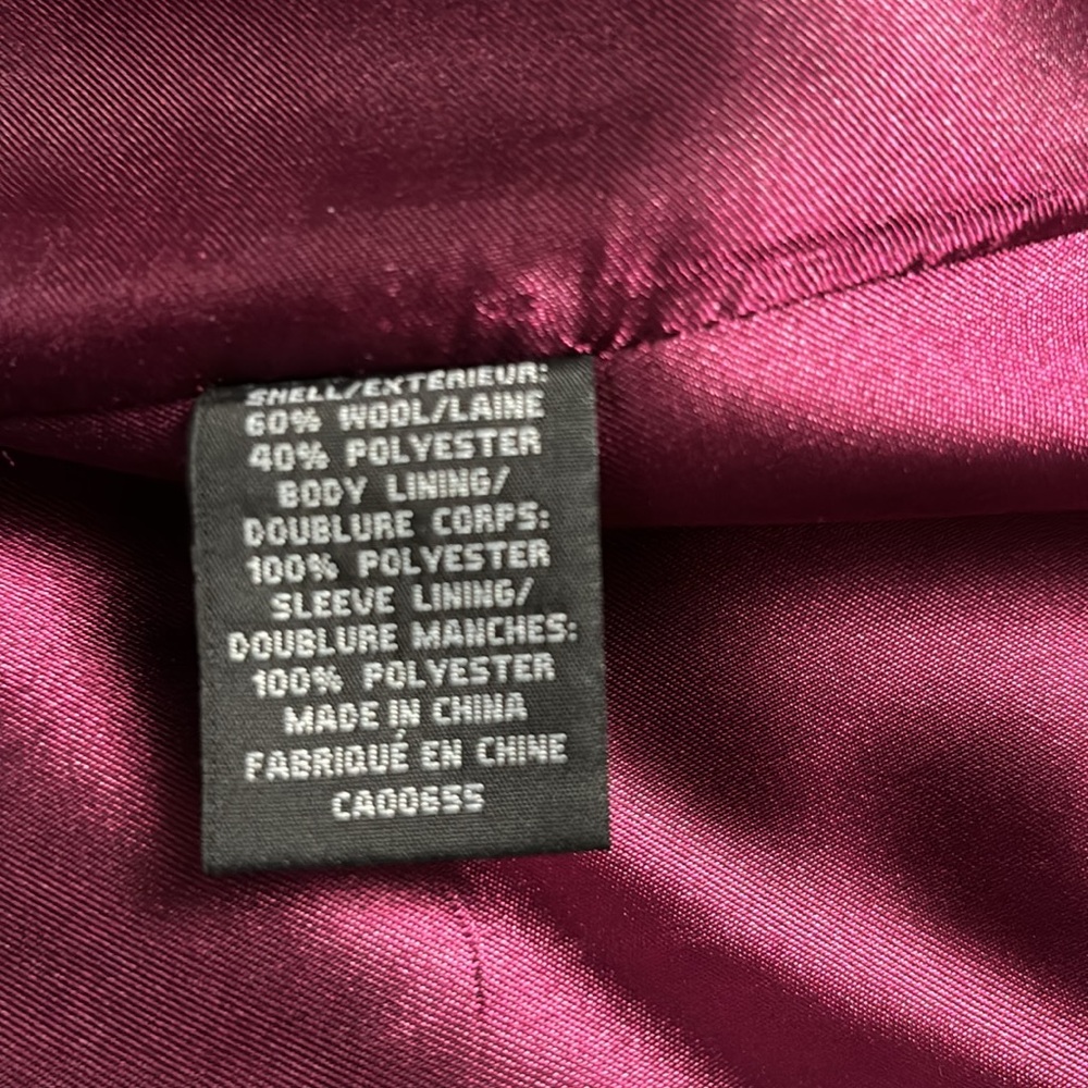 RW&Co Wool Coat Purple Size M - Picture 9 of 9